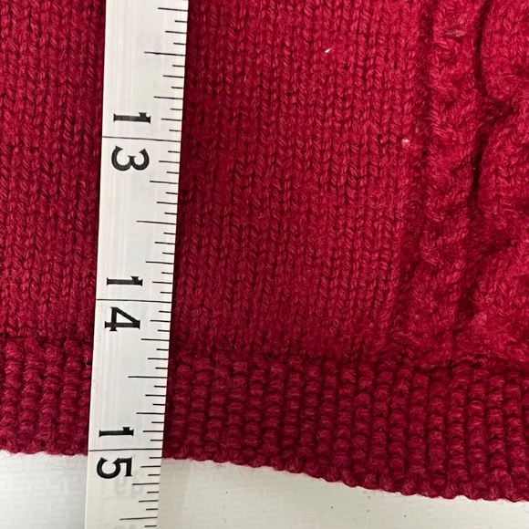 Hanna Andersson Fair Isle Knit Sweater Burgundy Cotton Wool Dress, 12-18 months - Picture 7 of 9